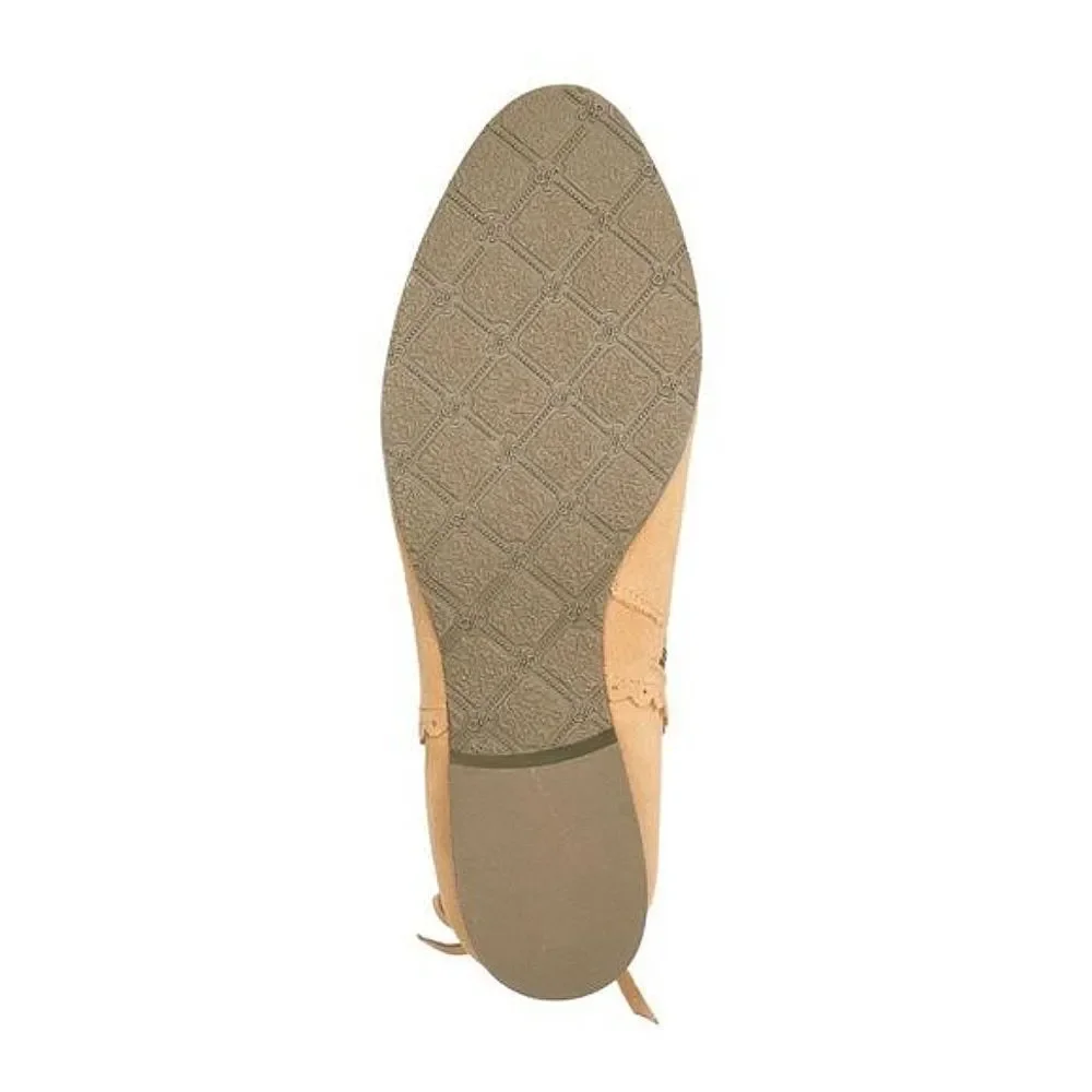New! JACK ROGERS Charlotte Scalloped Suede Ankle Booties Boots Waterproof Oak